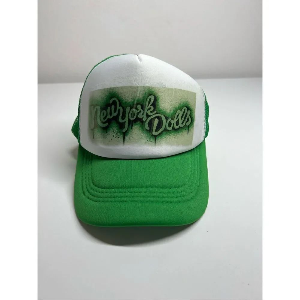 New York Dolls Baseball Cap Hat Lid Snapback Green White